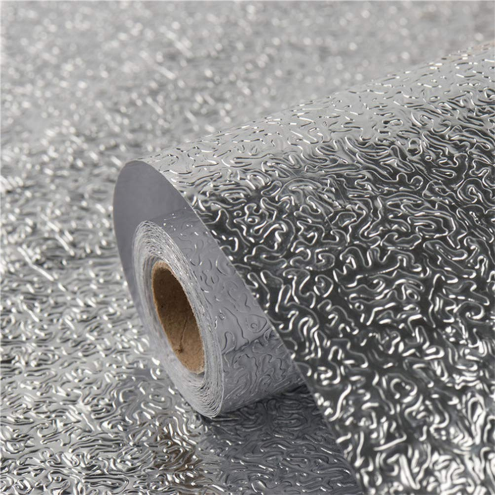 Autocolant Bucătărie Efect Aluminiu. Protecție Anti-Ulei și Umiditate