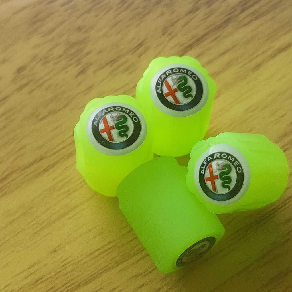 Súprava 4 Fosforeskujúcich Krytov Kolies s Logom