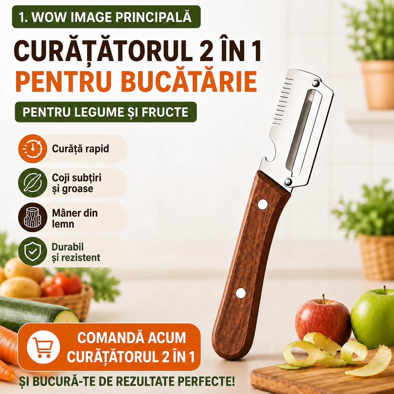 Curățător 2 în 1 pentru Legume și Fructe