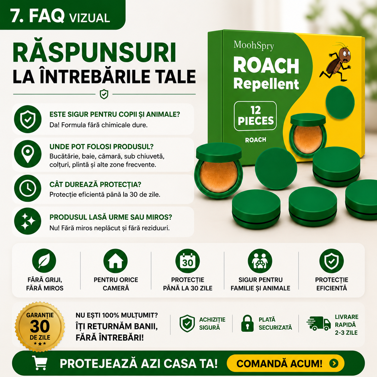 Pastile Anti Gândaci MoohSpry 12 Bucăți