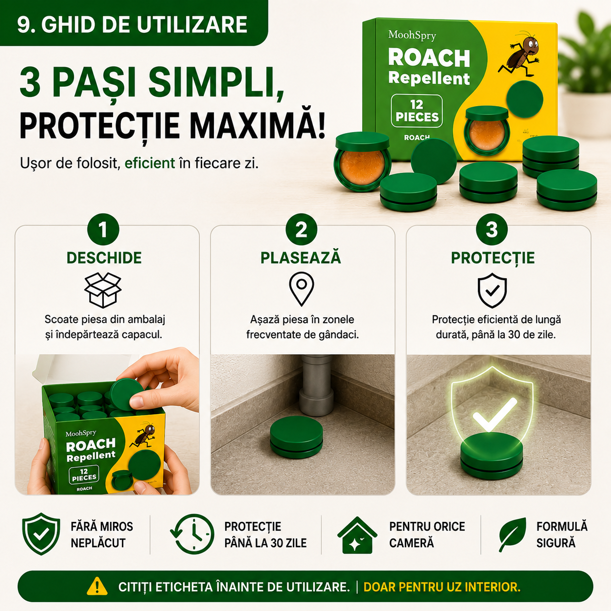 Pastile Anti Gândaci MoohSpry 12 Bucăți