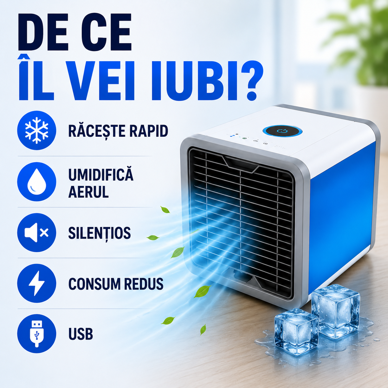ArcticCube™ Mini Răcitor Personal cu Apă și Gheață