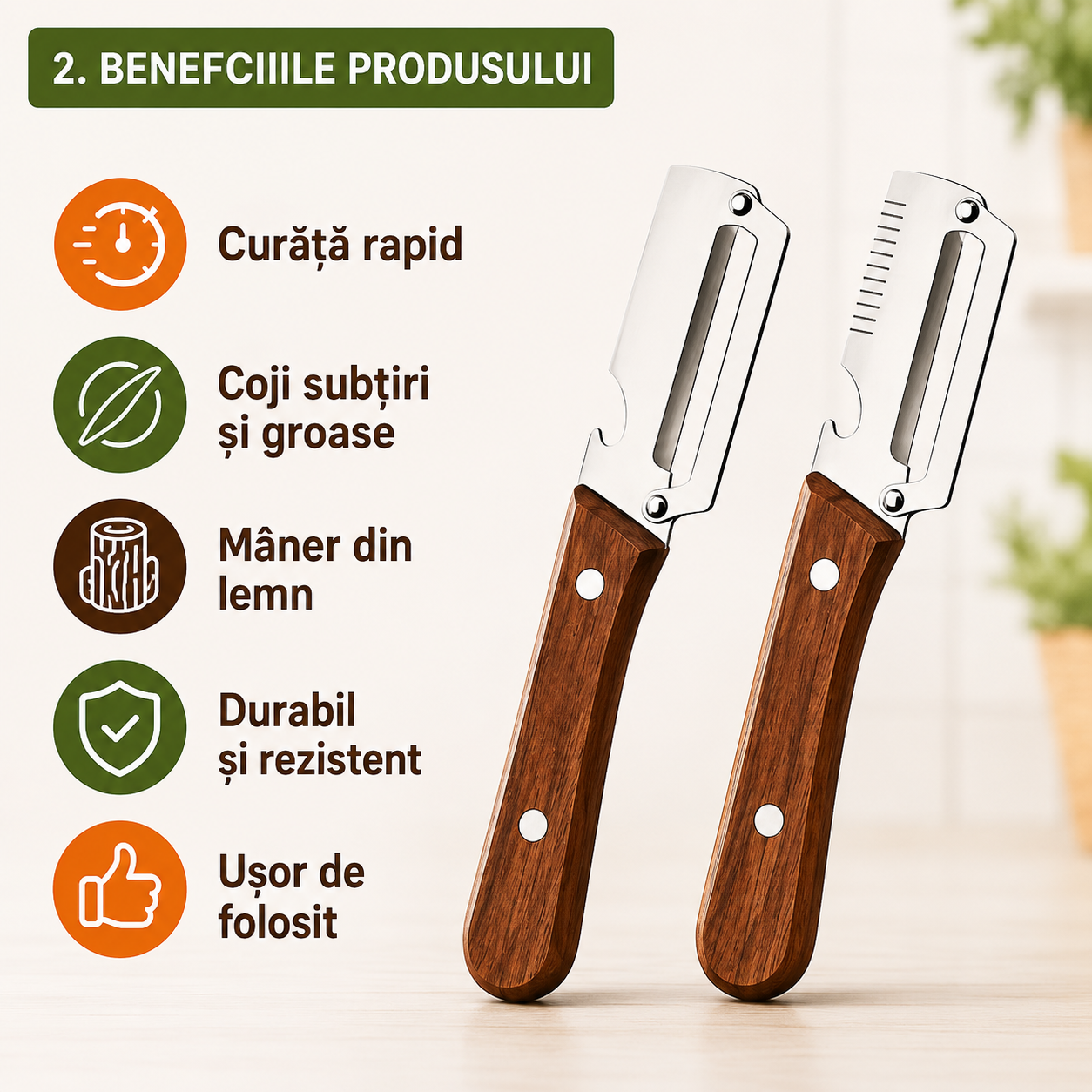 Curățător 2 în 1 pentru Legume și Fructe