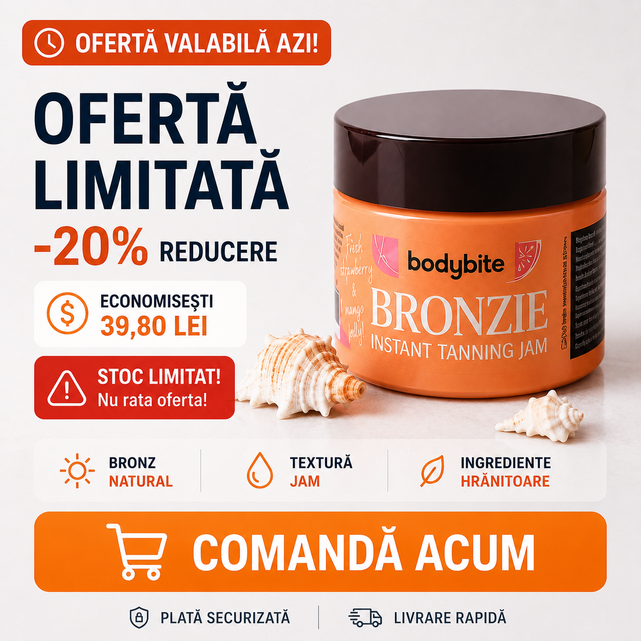 Cremă de Bronzare cu Efect Natural Bronzie