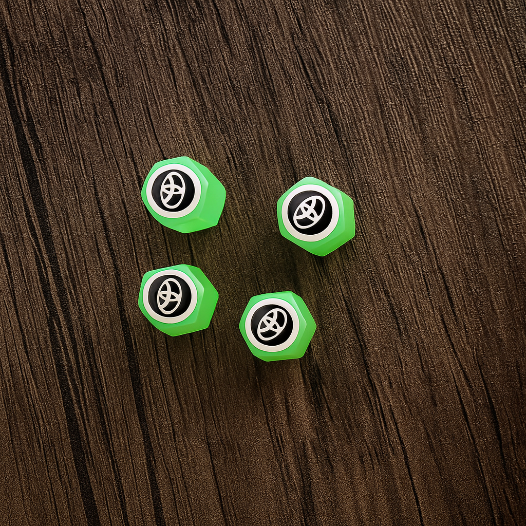 Súprava 4 Fosforeskujúcich Krytov Kolies s Logom