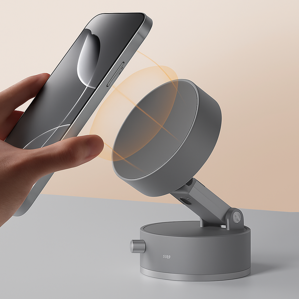 Skladací Otočný Držiak Do Auta S Magnetickým Vákuom, Nastaviteľný