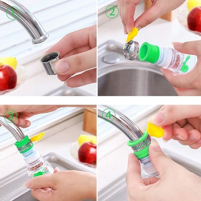 5-v-1 teleskopická hlavica na vodovodný kohútik, otočná o 360°