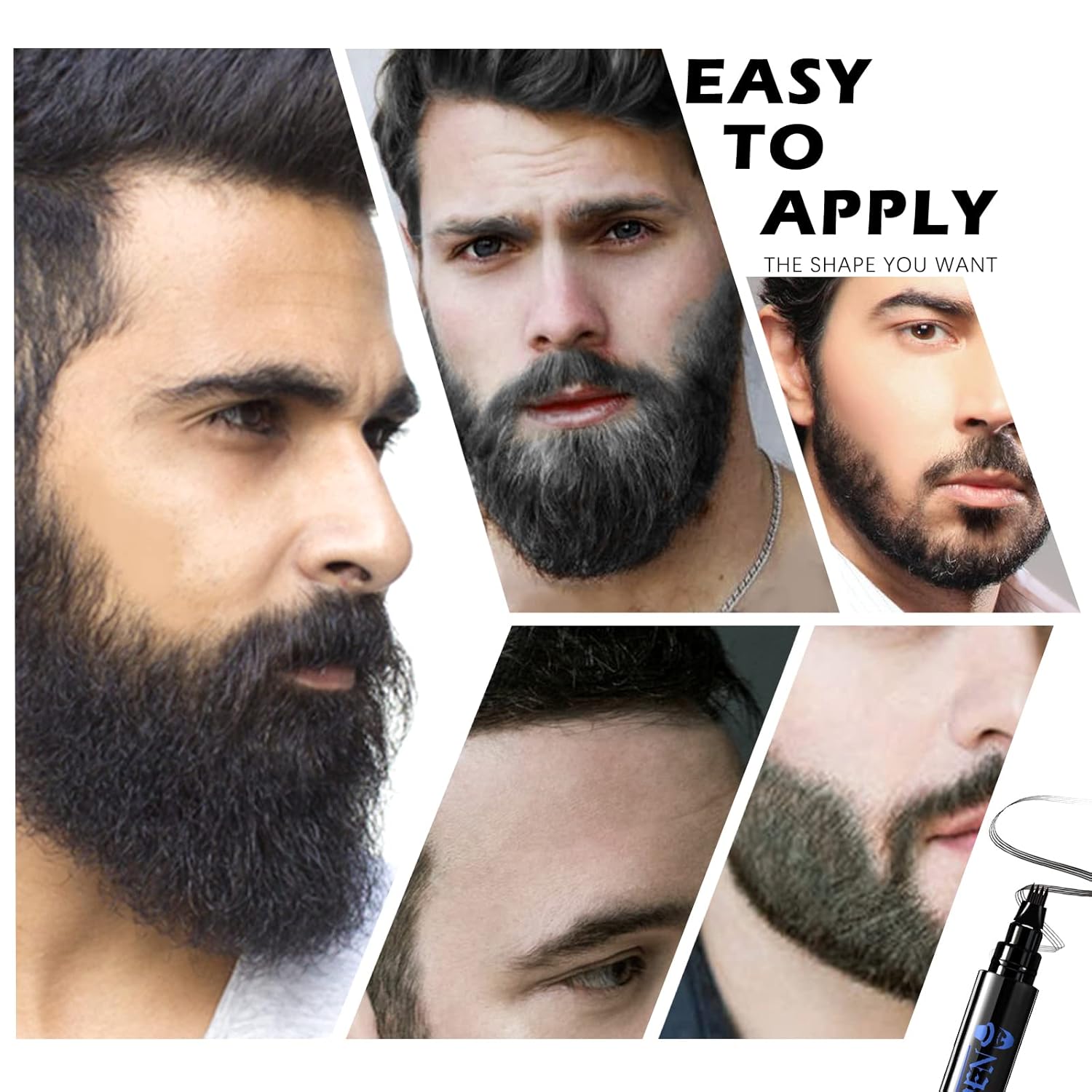 Súprava na bradu: ceruzka + kefka, vyplnenie medzier, odolná voči vode