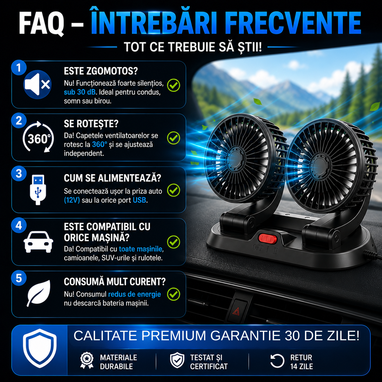 Dublu Ventilator Auto VentiCool™